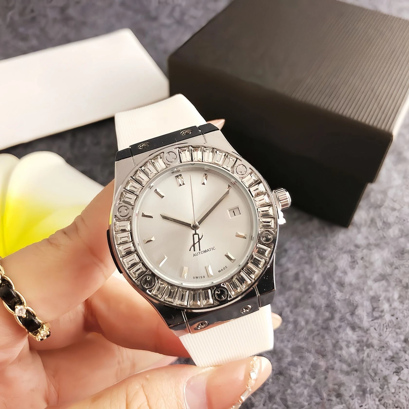 Hublot Classic Fusion Automatic Silver Dial with Baguette-Cut Crystal Bezel Watch Watches - 8