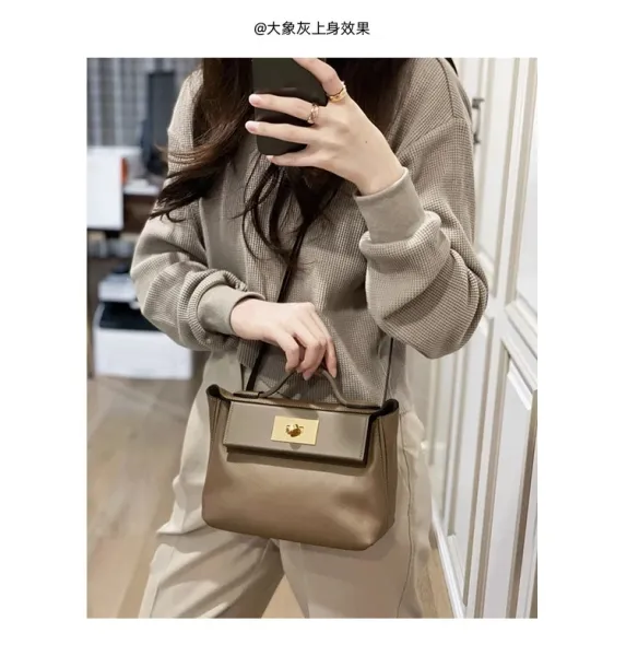 Design Mini Top-Handle Satchel Beige Handbag - 17