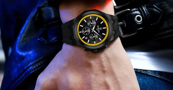 Design Reward VIP Chronograph Blue Silicone Strap Watch Watches - 19