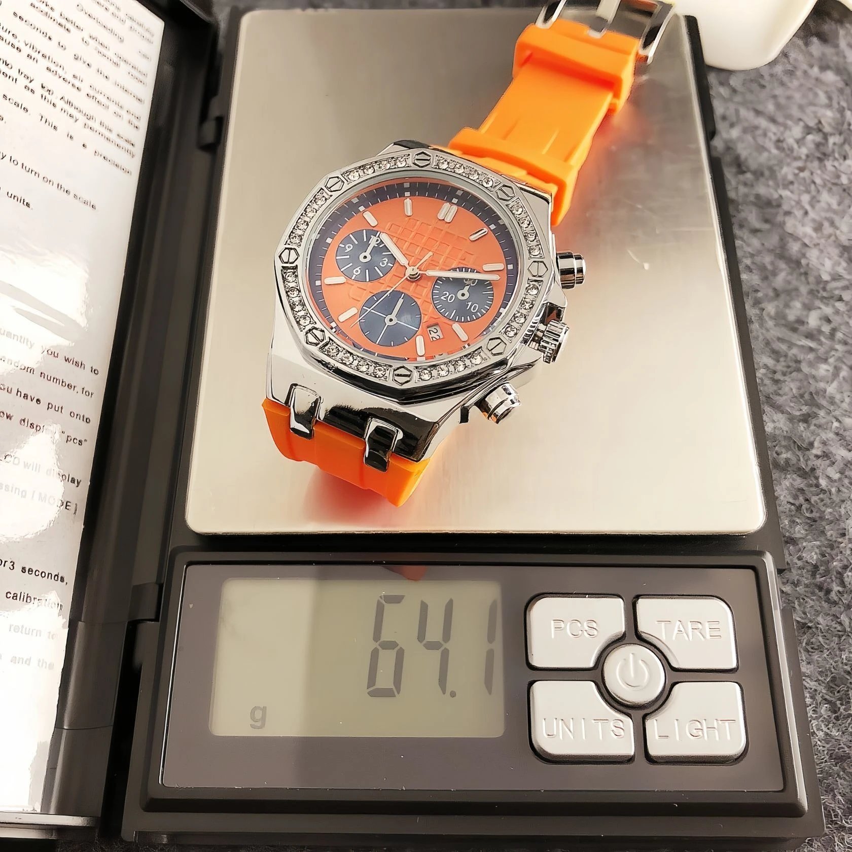 Design Chronograph Watch Rose Gold White Silicone Strap Watches - 21