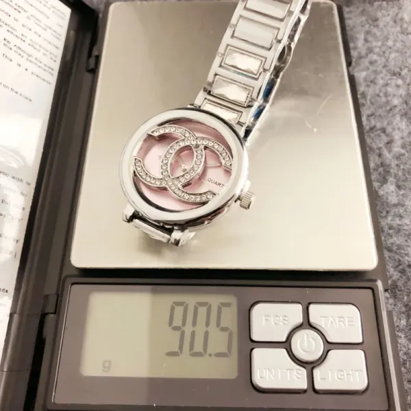 Chanel CC Logo Crystal-Embellished Silver Quartz Watch Watches - 15