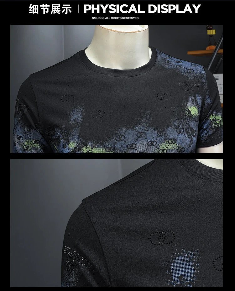 Design Abstract Print White T-Shirt - 12