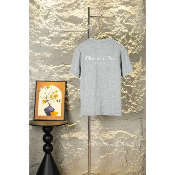 Dior Christian Dior Logo Print Gray T-Shirt - 1