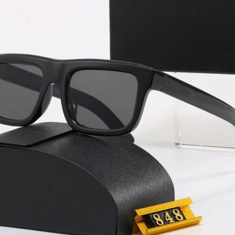 Square Frame Matte Black Sunglasses