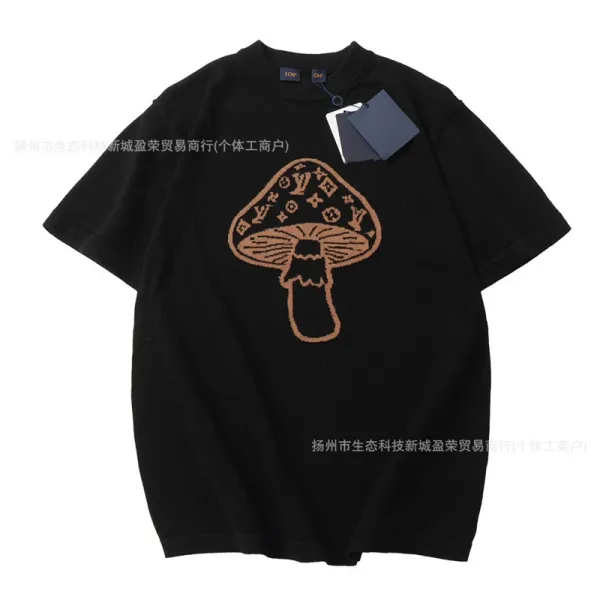 Louis Vuitton Mushroom Monogram Knit T-Shirt Black - 1
