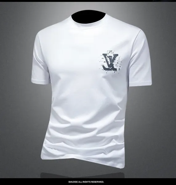Louis Vuitton LV Monogram Distressed Print White T-Shirt Tops.t Shirts - 10
