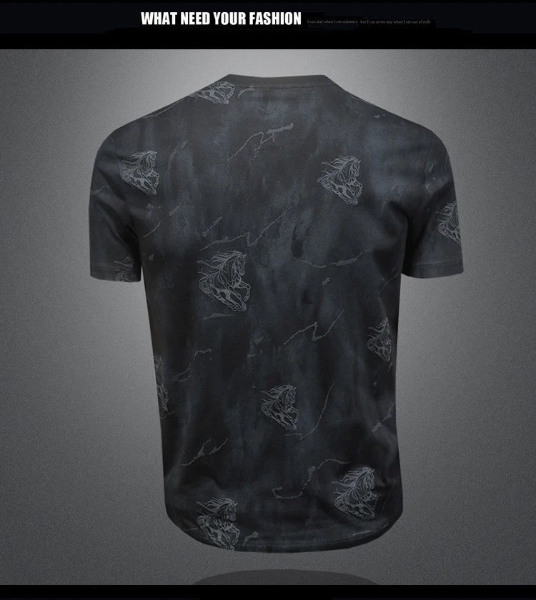 Design Marble Print Embossed T-Shirt White - 8
