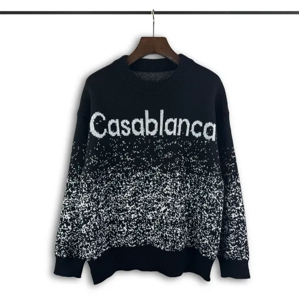 Casablanca Embroidered V-Neck Cardigan Black with Mint Trim - 6