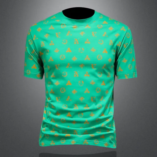 Design All-Over Print Green T-Shirt Tops.t Shirts - 1