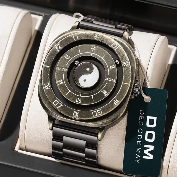 Design DOM Yin Yang Chrono Bronze Black Watch Watches - 1