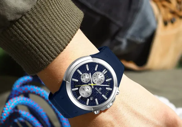Design Reward VIP Chronograph Black and Rose Gold Watch Watches - 16