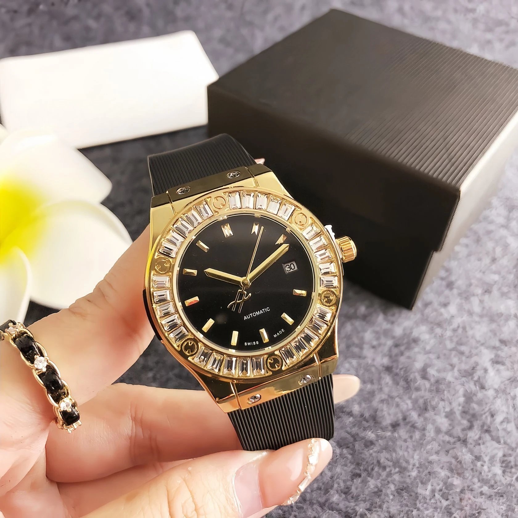 Hublot Classic Fusion Automatic Silver Dial with Baguette-Cut Crystal Bezel Watch Watches - 21
