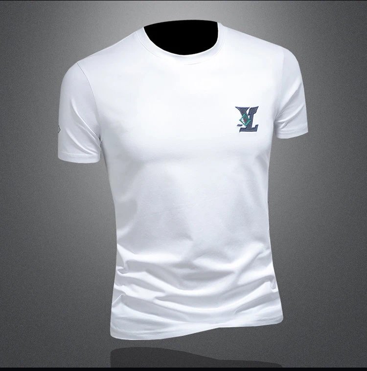 Design Embroidered Logo Beige T-Shirt - 11