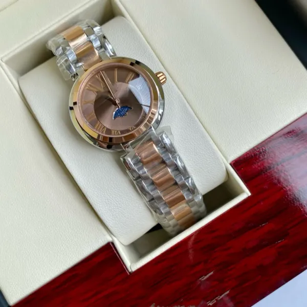 Design Moonphase Rose Gold and Silver Watch Watches - 1