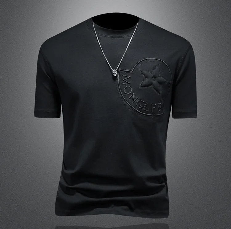 Moncler Logo Embossed White T-Shirt - 2