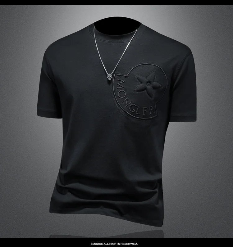 Moncler Logo Embossed White T-Shirt - 6