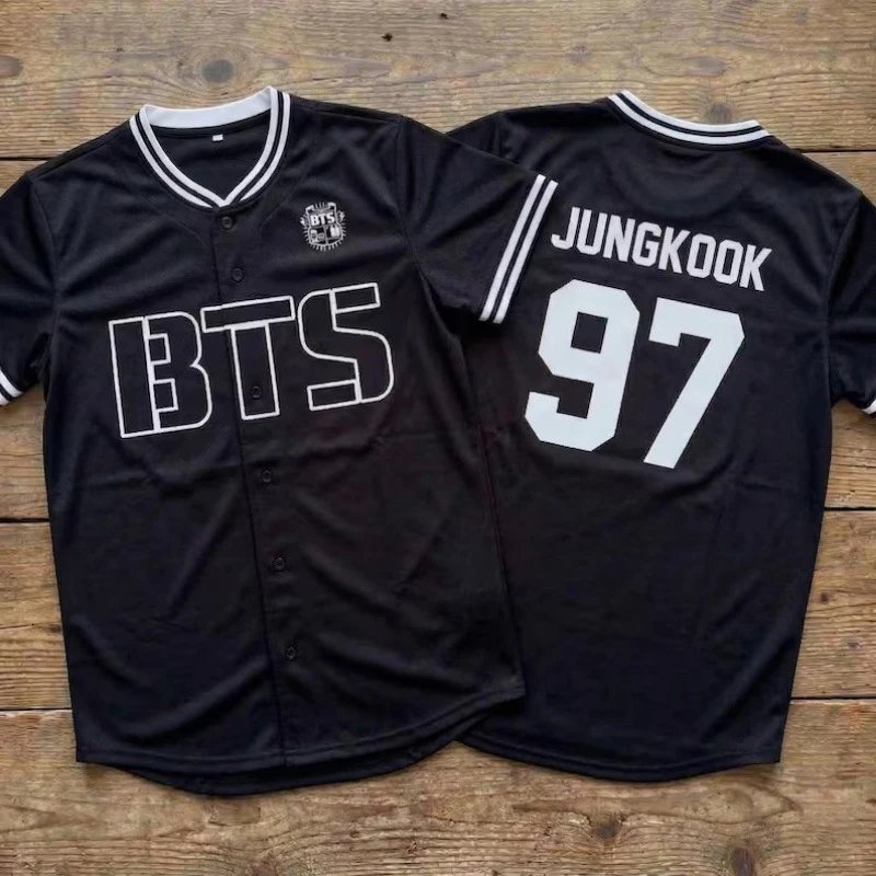 Design BTS Jungkook 97 Baseball Jersey Black Jersey