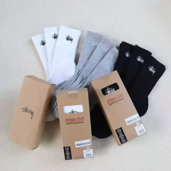 Stussy Classic Crew Socks Gray - 2