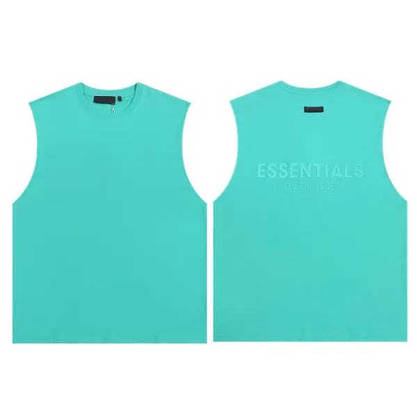 Fear of God Essentials Sleeveless Tee Turquoise Vest Top - 1