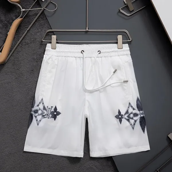 Design Monogram-Print Drawstring Shorts White - 1