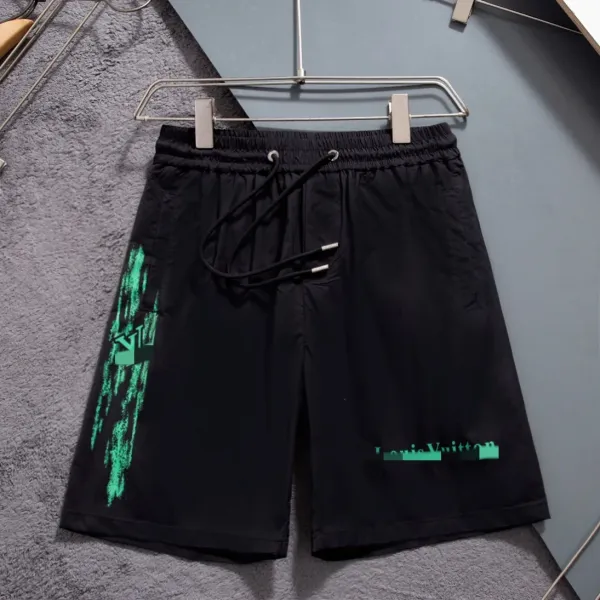 Louis Vuitton Graphic Print Drawstring Shorts Black - 1