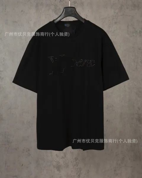 Design Rhinestone Logo Black Oversized T-Shirt - 1