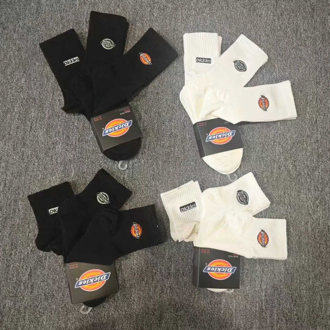 Dickies Logo Embroidery Crew Socks White - 2