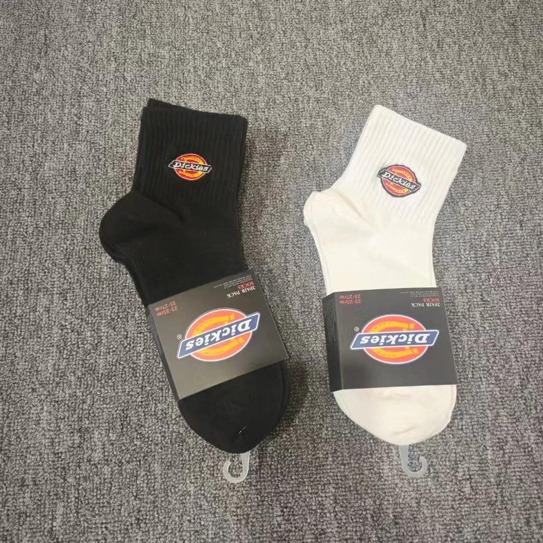 Dickies Logo Embroidery Crew Socks White - 5