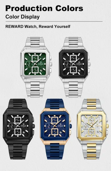 Design Reward VIP Chronograph Black Dial Silver Stainless Steel Watch Watches - 12