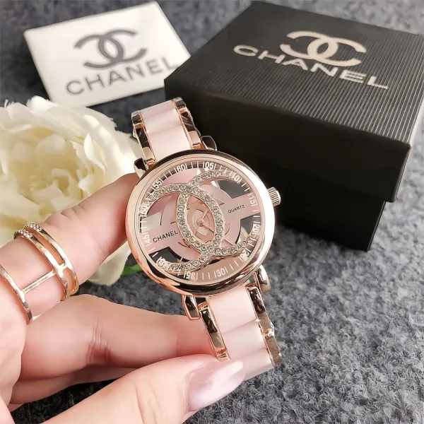 Chanel Quartz Watch Rose Gold Pink Ceramic Strap Watches - 1
