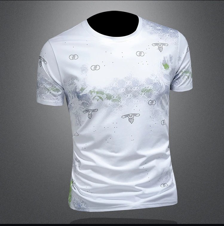 Design Abstract Print White T-Shirt - 11