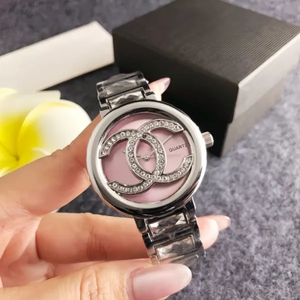 Chanel CC Logo Crystal-Embellished Silver Quartz Watch Watches - 5