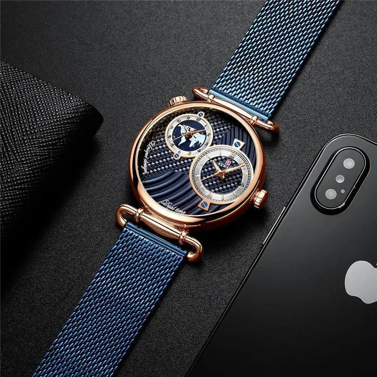 Design Reward Dual Time Carbon Fiber Dial Mechanical Watch Watches - 3