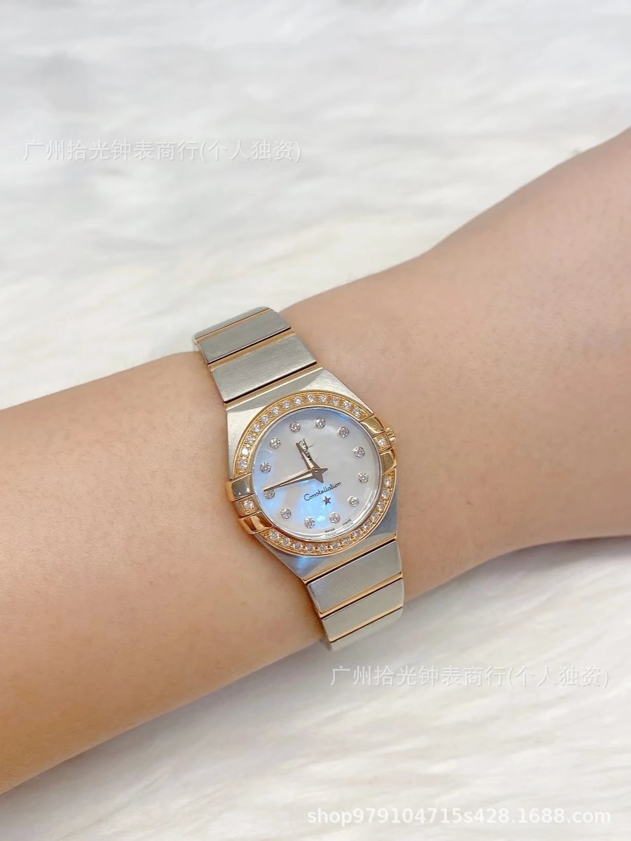 Omega Constellation Co-Axial Chronometer Silver Dial Diamond Bezel Mechanical Watch Watches - 6