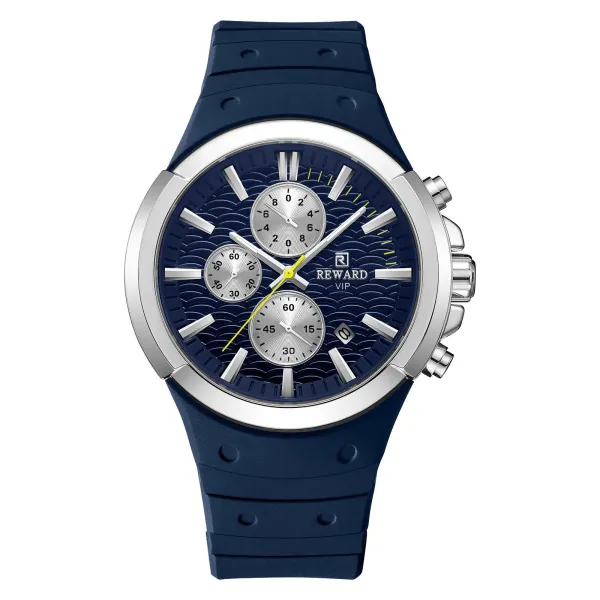 Design Reward VIP Chronograph Navy Blue Silicone Watch Watches - 1