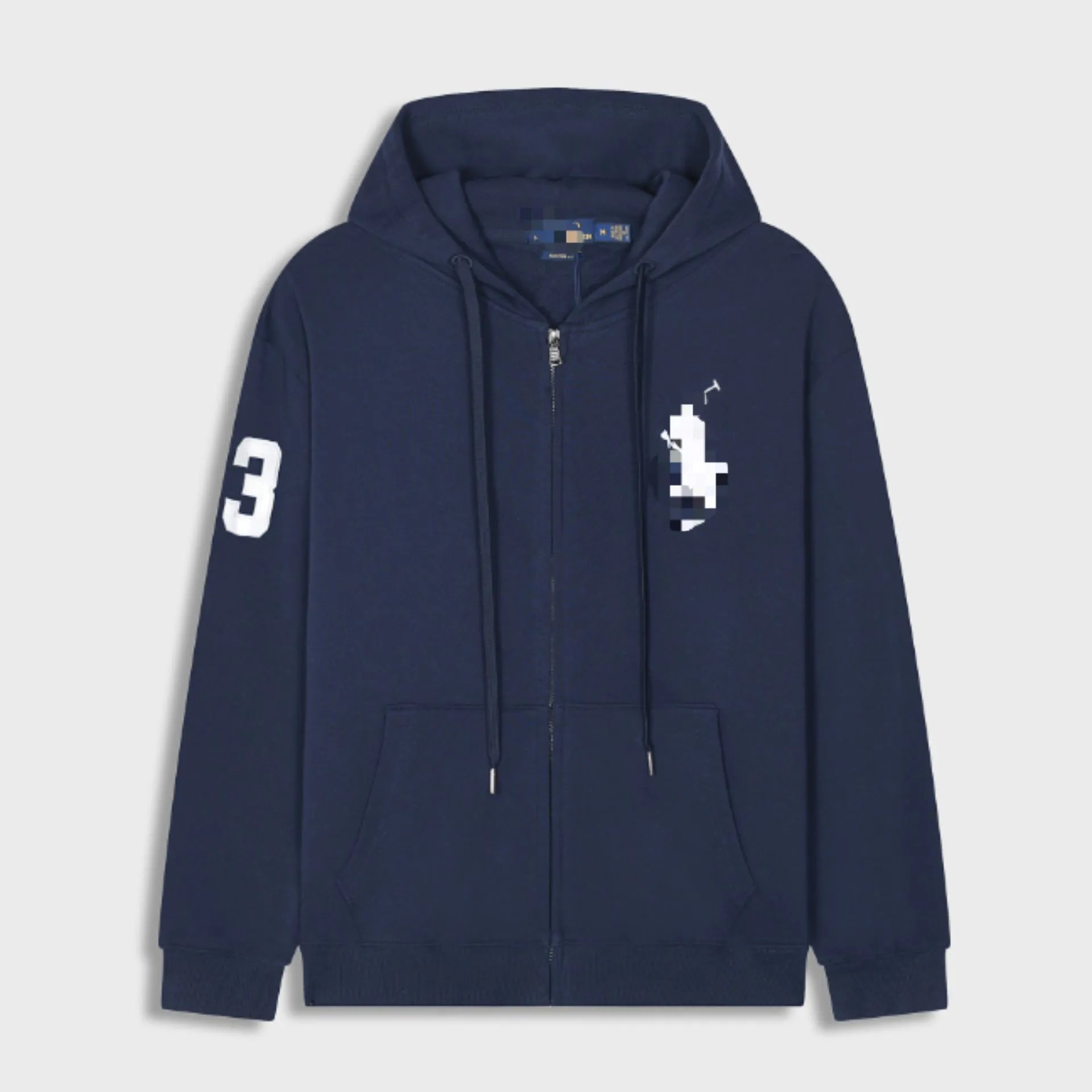 Polo Ralph Lauren Pixelated Pony Zip-Up Hoodie Navy - 15