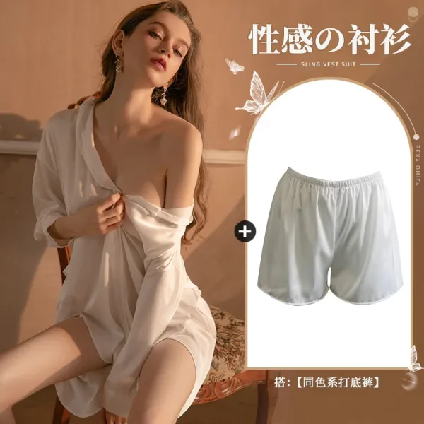 Design Sling Vest Suit in Ivory with Matching Shorts Sets - 1