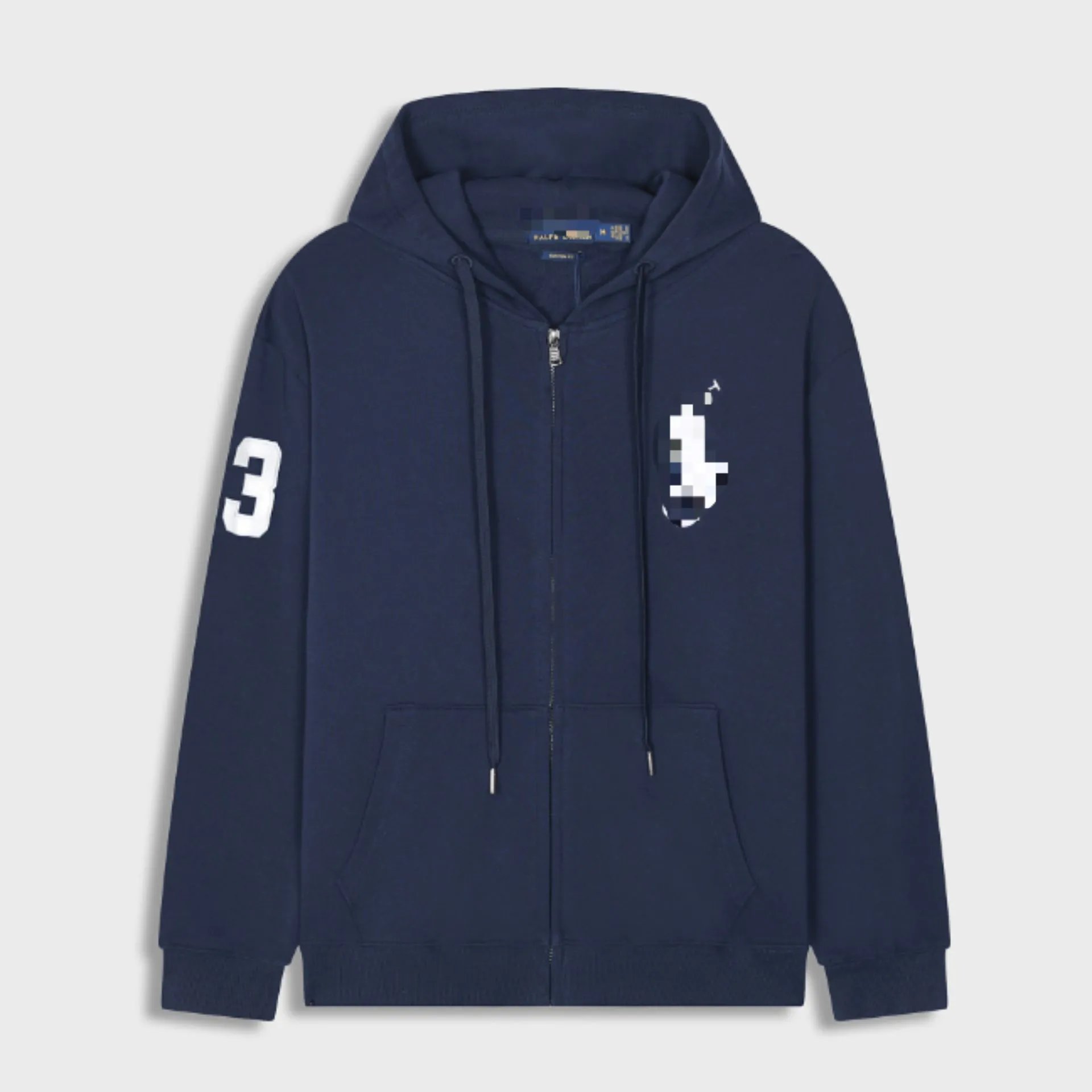 Polo Ralph Lauren Pixelated Pony Zip-Up Hoodie Navy - 18