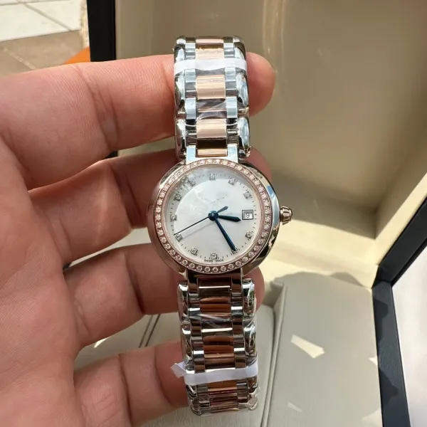 Design Quartz Watch with Diamond Bezel and Two-Tone Steel Bracelet Watches - 1
