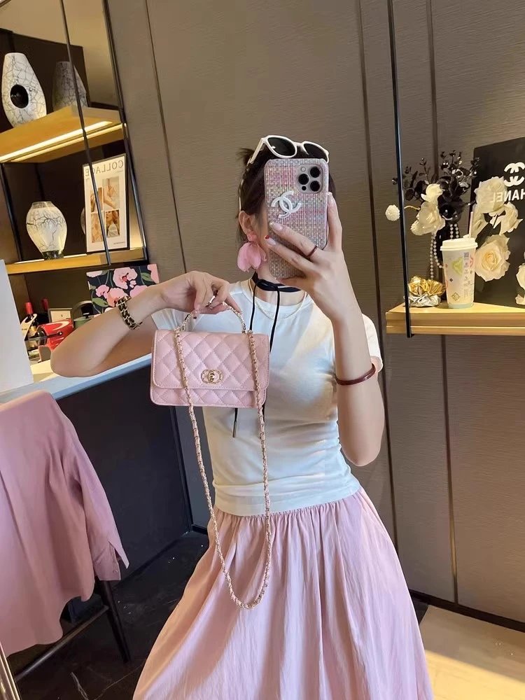 Chanel Mini Flap Bag with Pearl-Embellished Handle in Ivory Handbags - 19
