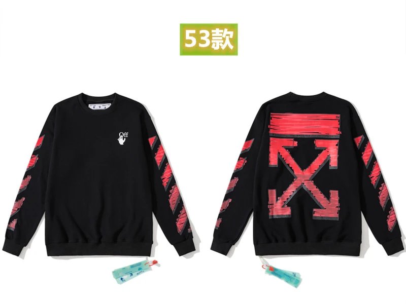 Off-White Arrow Print Crewneck Sweatshirt Black / Red Hoodie