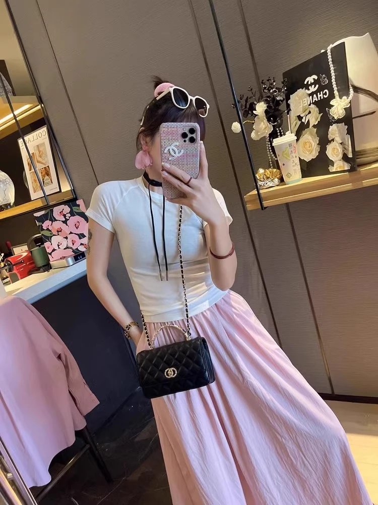 Chanel Mini Flap Bag with Pearl-Embellished Handle in Ivory Handbags - 31