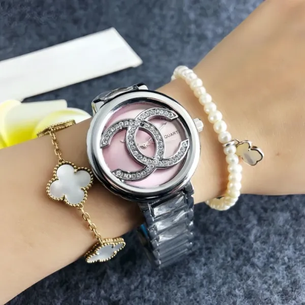 Chanel CC Logo Crystal-Embellished Silver Quartz Watch Watches - 10