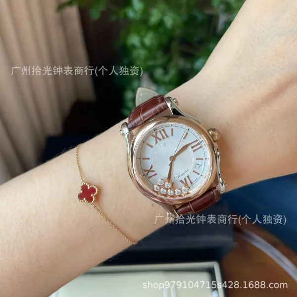 Design Chopard Happy Sport Automatic Red Leather Watch Watches - 13