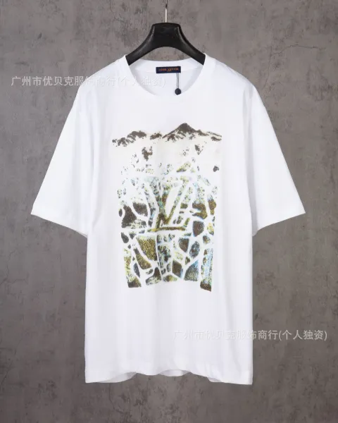 Louis Vuitton Mountain Print T-Shirt White - 1