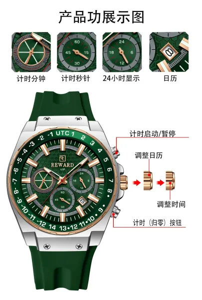 Design Reward VIP Chronograph White Gold Watch Watches - 7