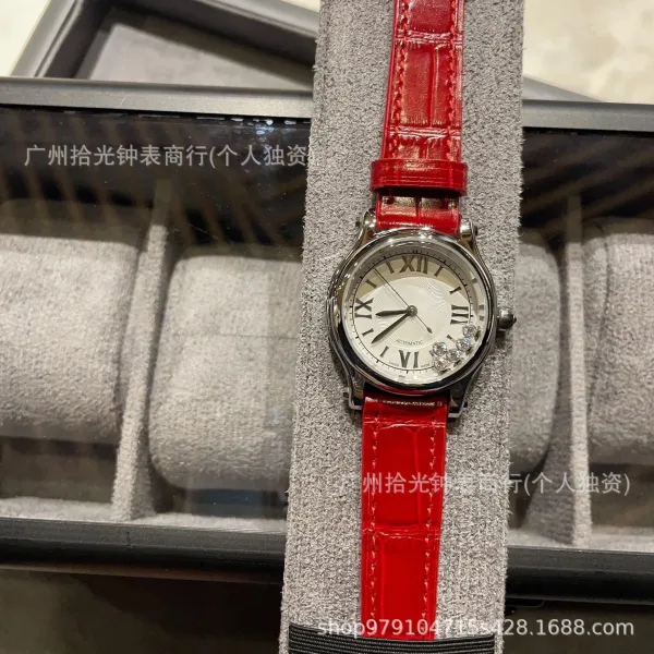 Design Chopard Happy Sport Automatic Red Leather Watch Watches - 15