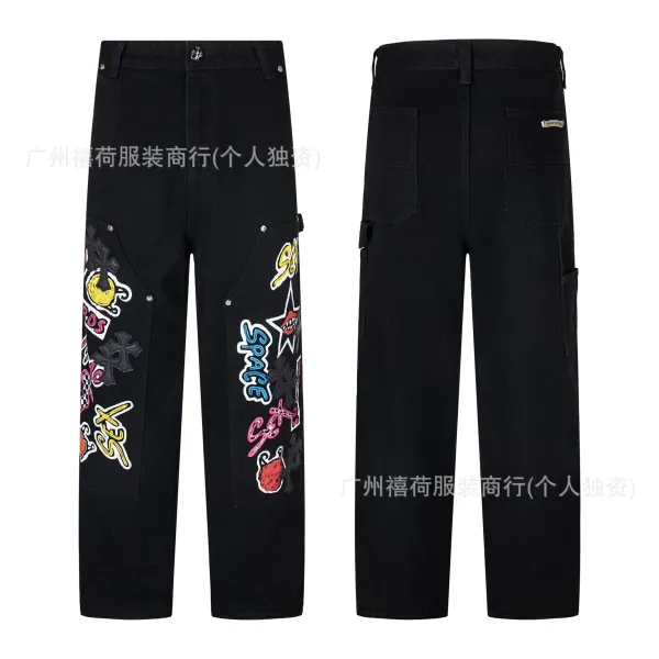Chrome Hearts x Custom Embroidered Cargo Pants Black - 1