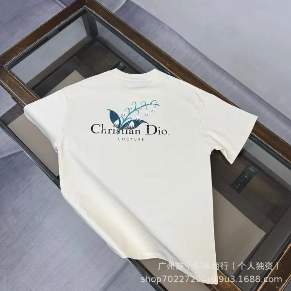 Dior Couture Lily of the Valley Print Beige T-Shirt - 1