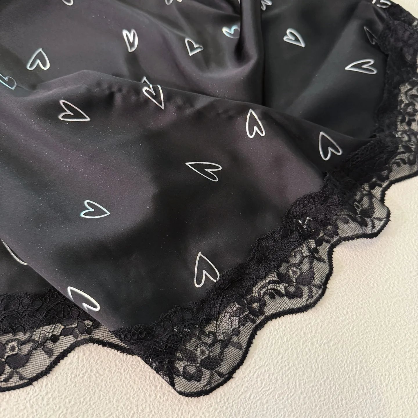 Design Virginia's Dreams Butterfly Lace Trim Satin Slip Dress Sleepwear - 32